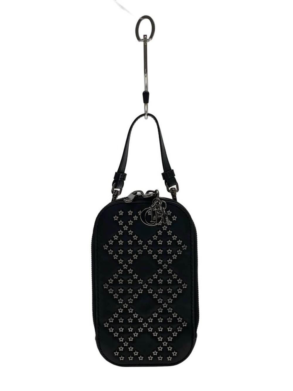 Christian Dior Phone Shoulder Bag Leather Black